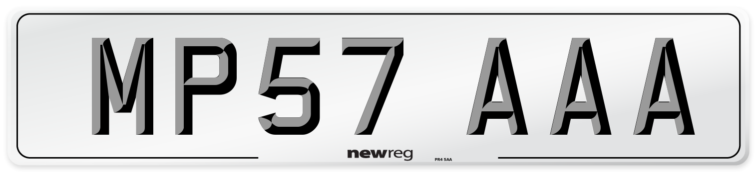 MP57 AAA Number Plate from New Reg